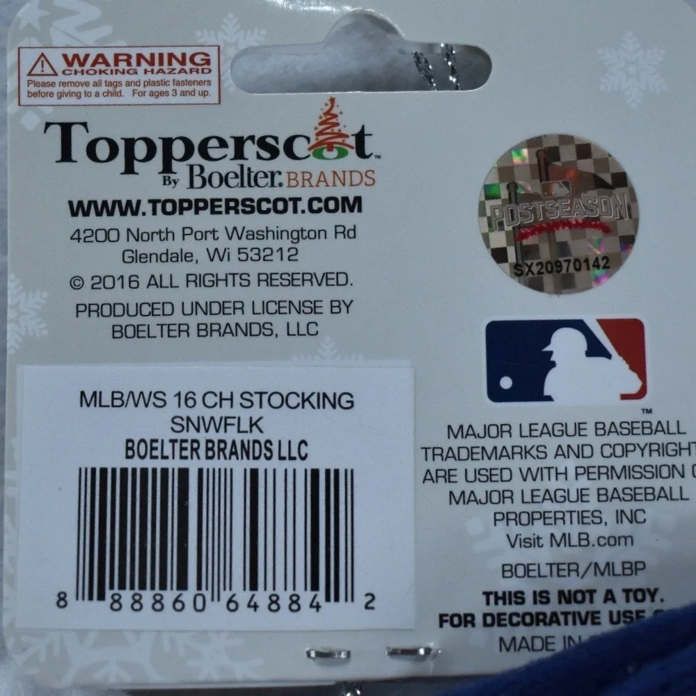 Chicago Cubs 2016 World Series Champions Christmas Stocking MLB Boelter Navy